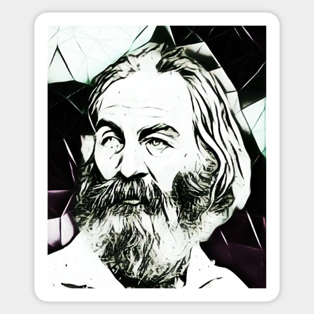 Walt Whitman Black and White Portrait | Walt Whitman Artwork 4 Sticker by JustLit